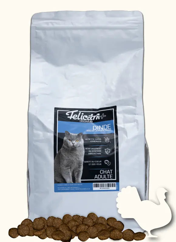 ** CHAT ADULTE, ANTIBOULES DE POILS, DINDE Felicani+