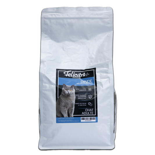 ** CHAT ADULTE, ANTIBOULES DE POILS, DINDE